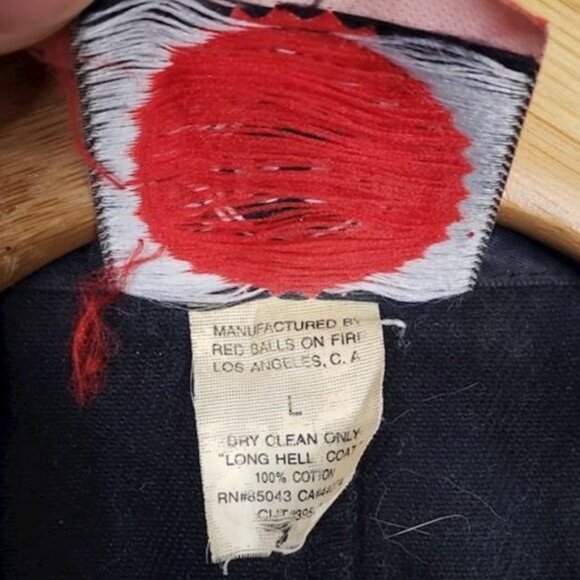 RB Redballs on Fire London LA Gothic Trench Coat, Corset Lace Vintage -- Size L - Picture 4 of 9